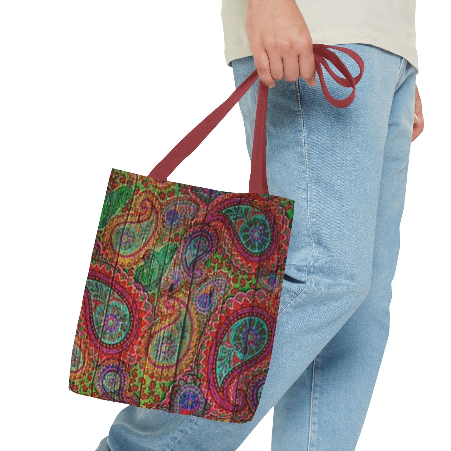 Red Multi Paisley  Color BRAND NEW MODERN Tote Bag (AOP)