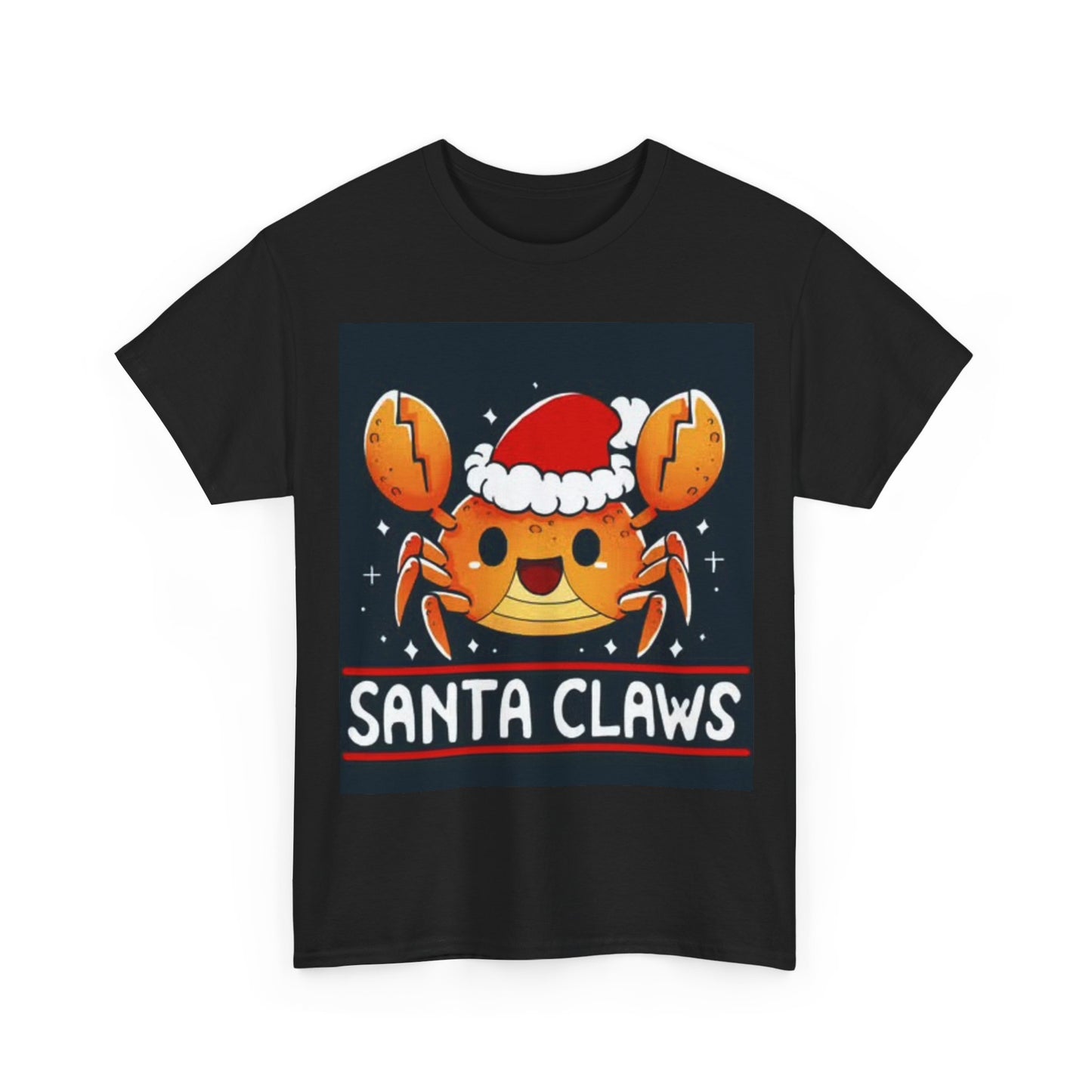 Santa Claws Tshirt Funny Crab Seafood Christmas Graphic Unisex Heavy Cotton Tee