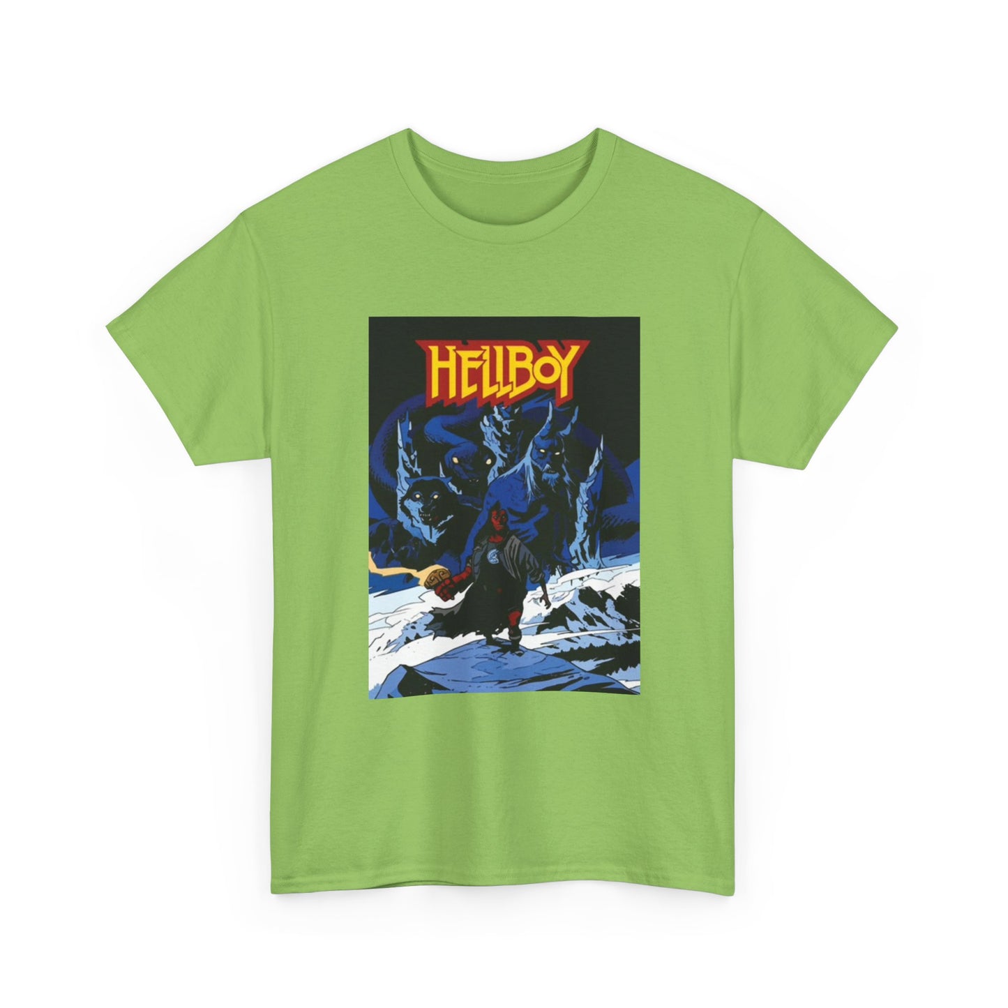 Hellboy Movie Poster Shirt Retro Cartoon Graphic Unisex Heavy Cotton Tee