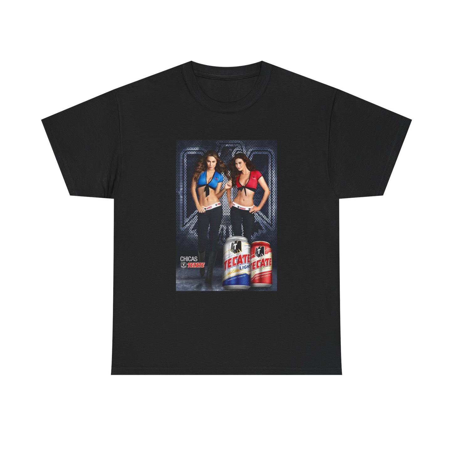 Tecate Beer Poster Shirt Retro Ad Bikini Models Boxing Unisex Heavy Cotton Tee