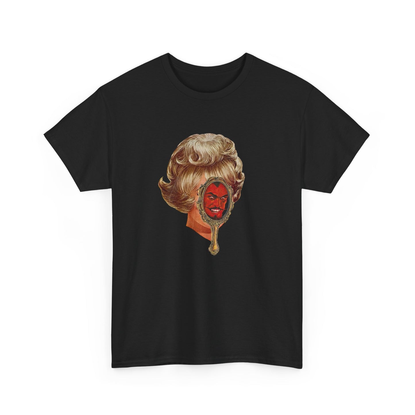 Devil In The Mirror Vintage Graphic T-Shirt Women's Heavy Comfy Cotton Tee