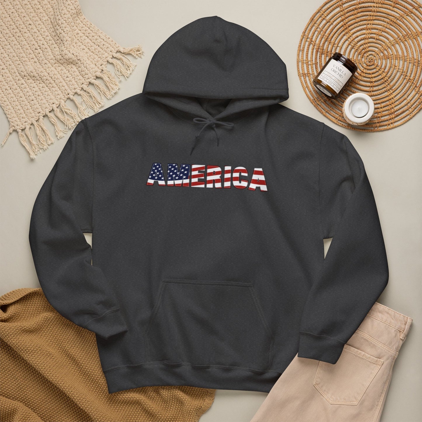 American Flag USA Retro Graphic Hoodie Men's Heavy Blend™ Hooded Sweatshirt