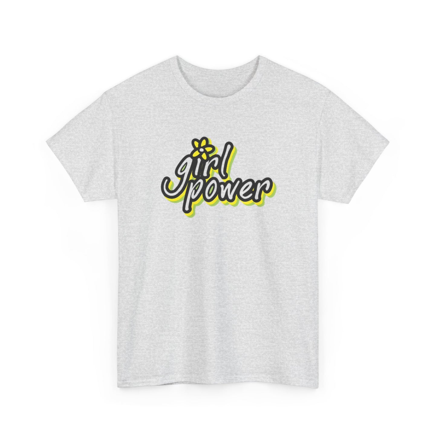 Girl Power Graphic T Shirt Girly Tee Retro Flower Power Unisex Heavy Cotton Tee