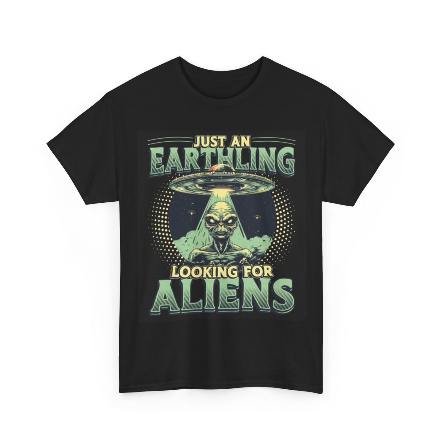 Looking For Aliens T Shirt Funny Graphic Space Unisex Heavy Cotton Tee