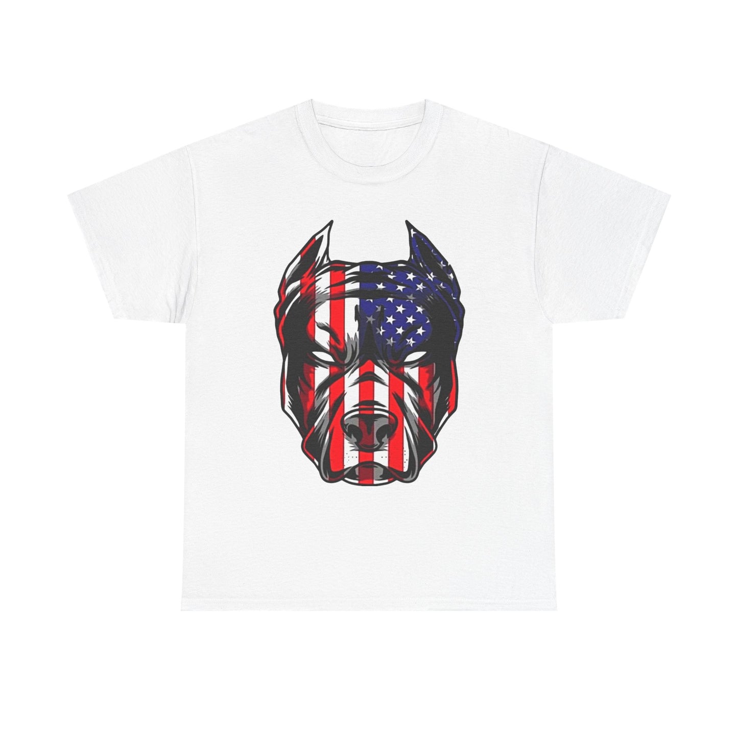Pitbull American Flag Graphic T Shirt NEW Adult Unisex Heavy Cotton Tee