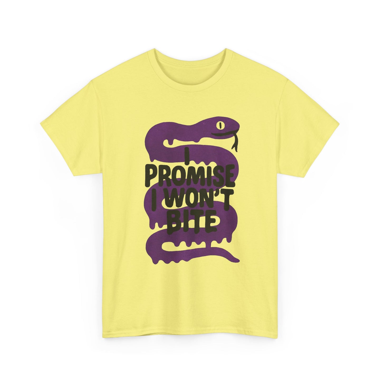 I Promise I Wont Bite Snake Graphic T Shirt Men's Heavy Cotton Tee