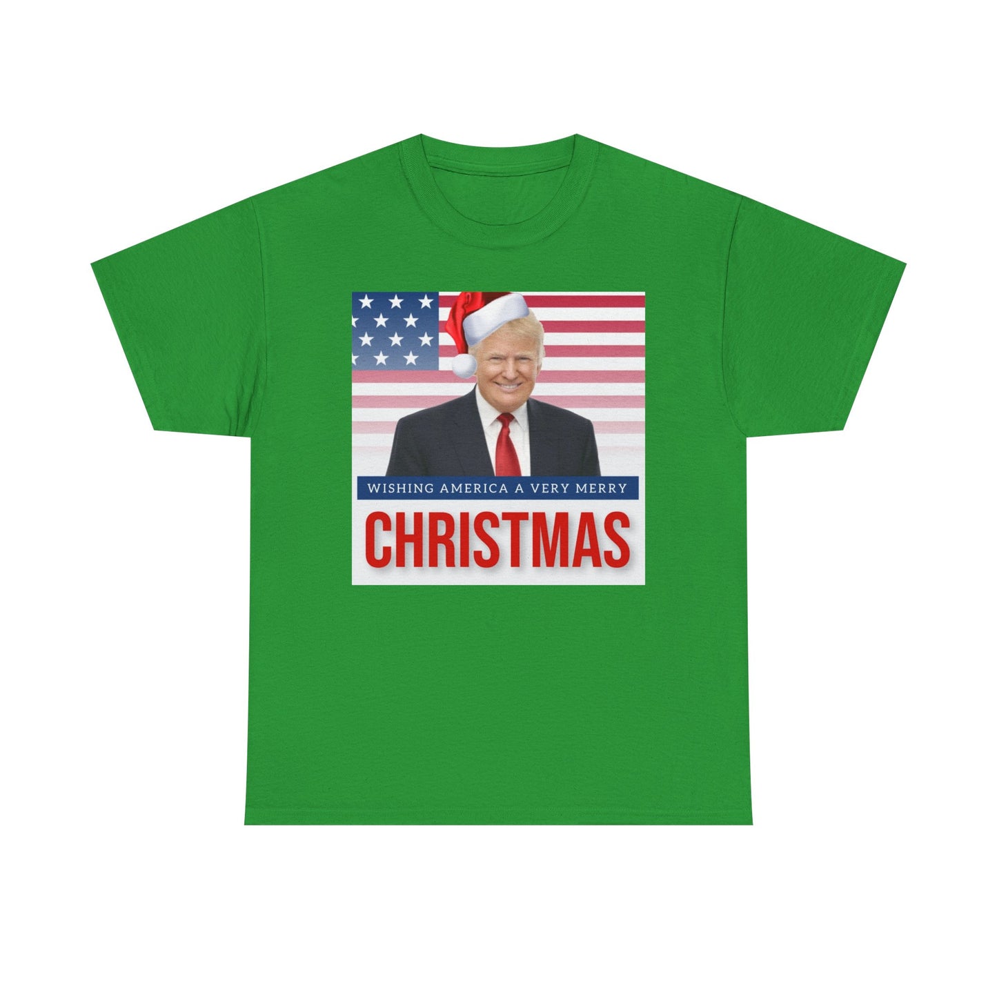 Trump Merry Christmas T Shirt Funny Holidays Graphic Unisex American Flag