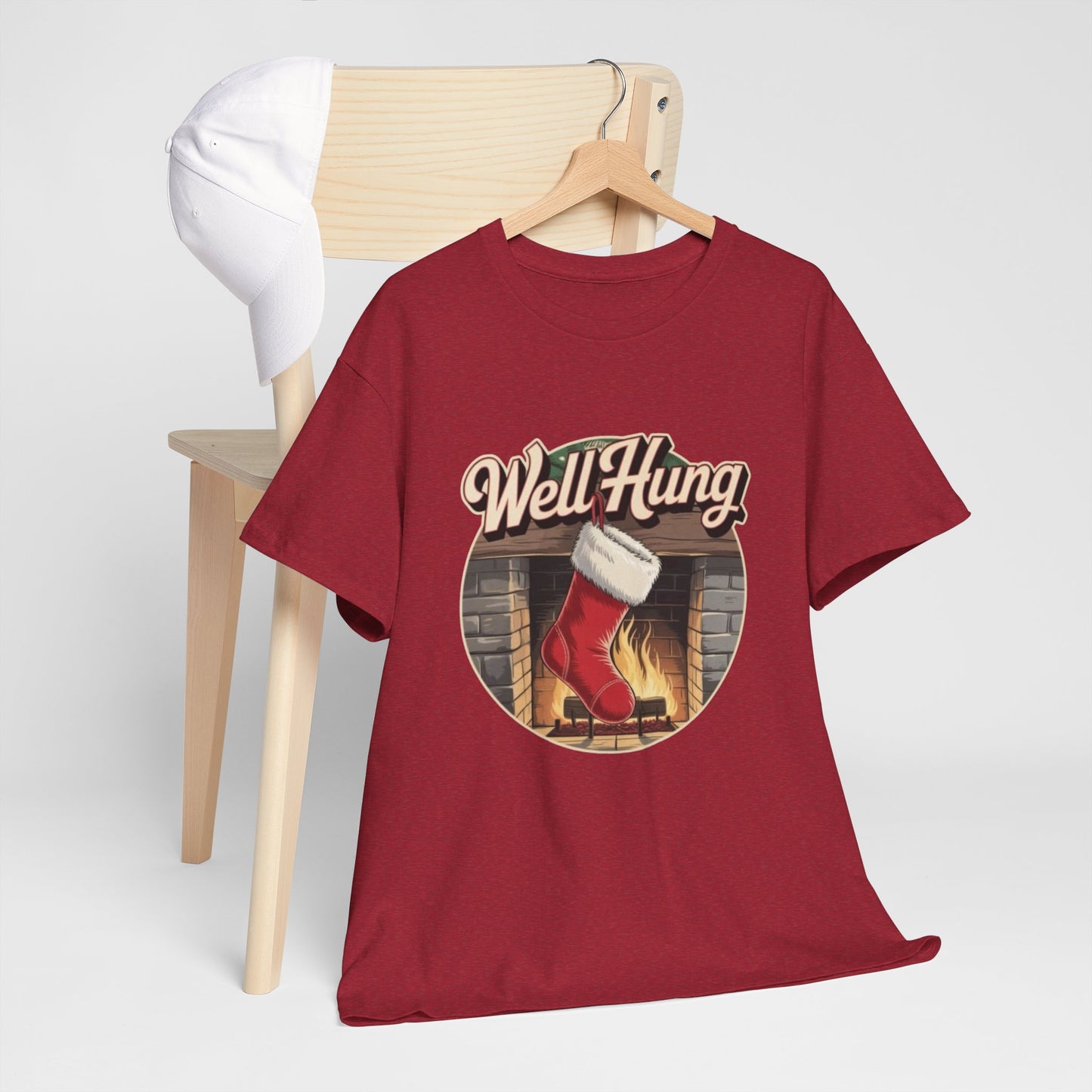 Well Hung Christmas Sex Jokes Funny Graphic T Shirt Cotton Tee NEW ADULT UNISEX