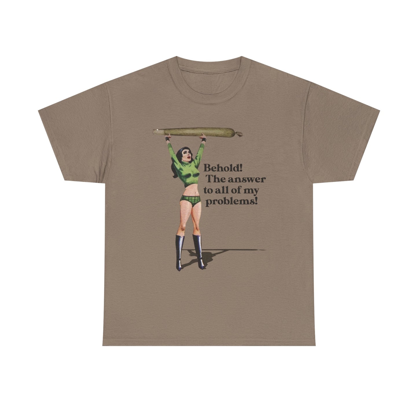 The Answer To All My Problems Weed Graphic T-Shirt Womens Comfy Cotton Tee NEW