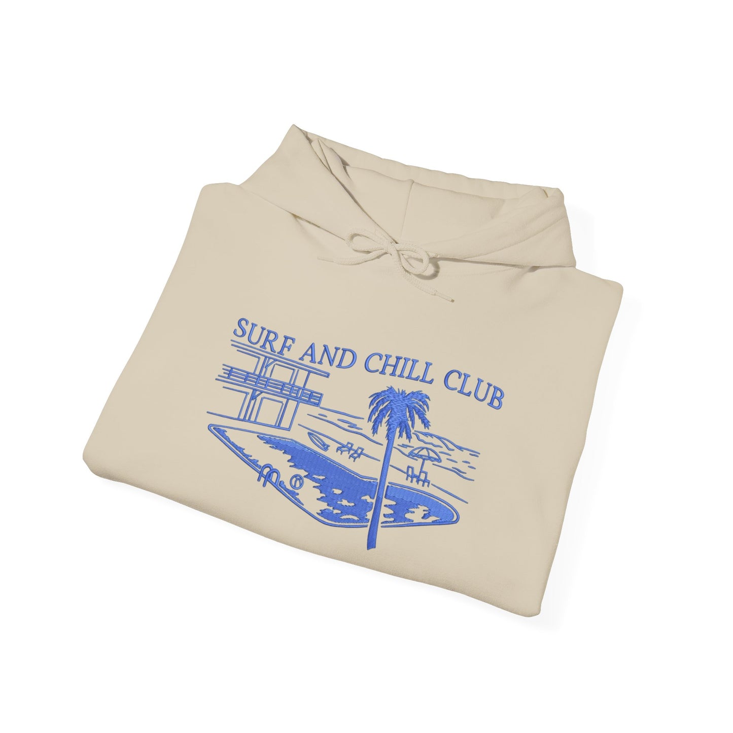 Surf And Chill Club Graphic Hoodie Heavy Blend Sweatshirt NEW