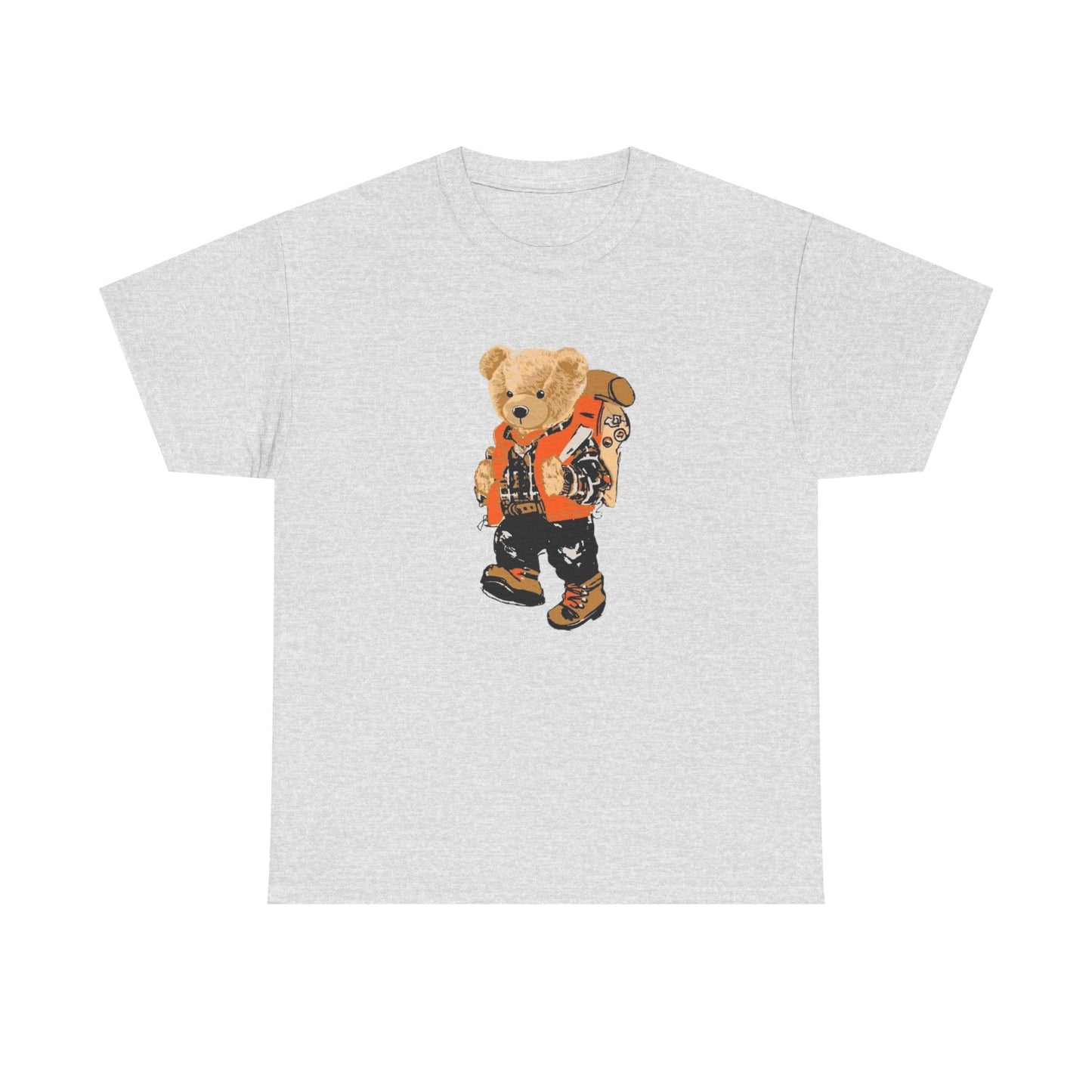 Camping Teddy Bear Graphic T Shirt Unisex Heavy Cotton Tee Gift Vintage