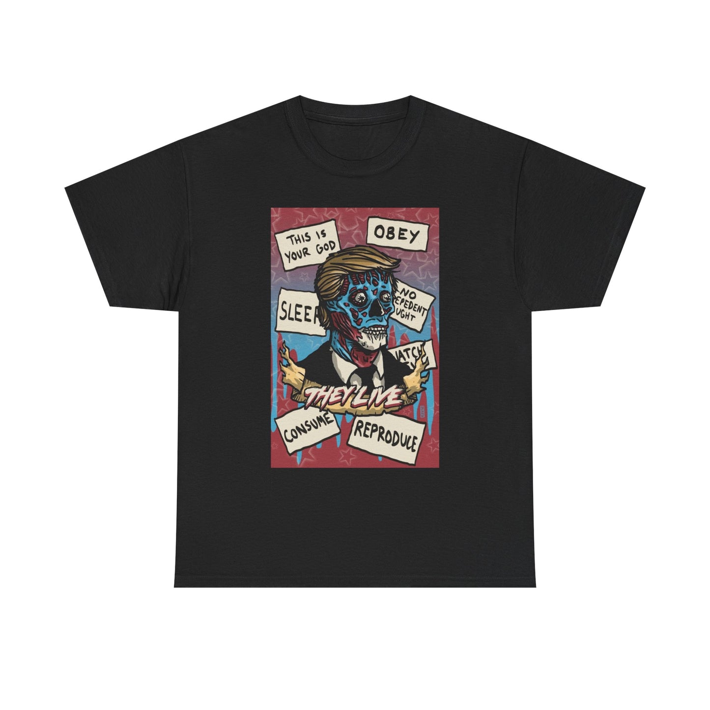 Obey Graphic T Shirt Skate Retro Unisex Heavy Cotton Tee