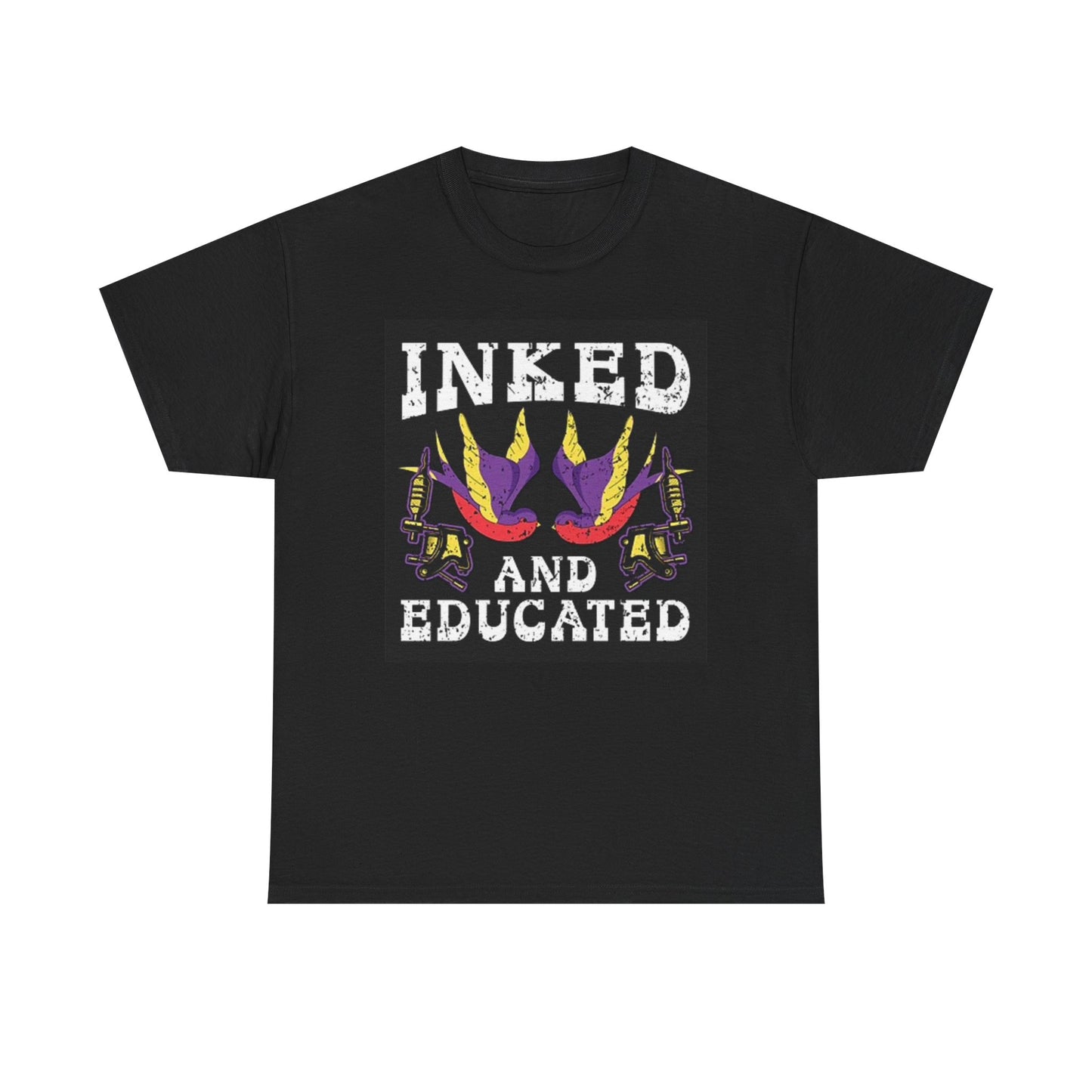 Inked And Educated Tattoos Graphic T Shirt NEW Cotton Tee Gift