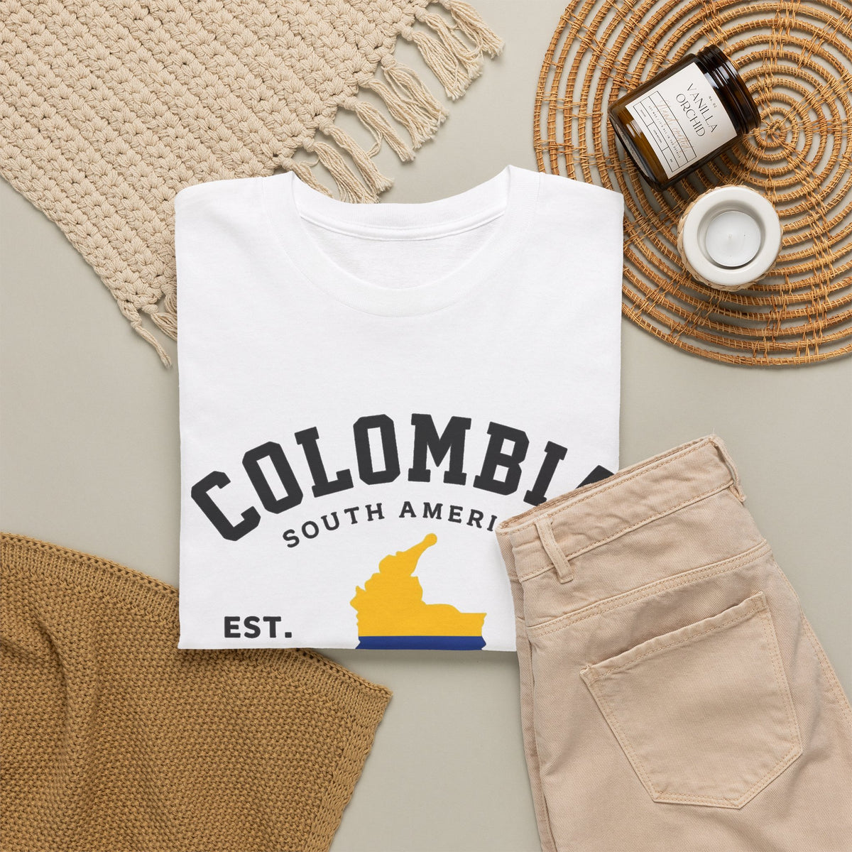 Colombia South America Graphic T Shirt Travel Men's Heavy Cotton Tee