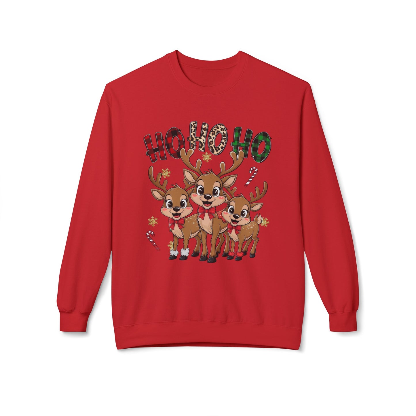 Ho Ho Ho Sweater Christmas Unisex Midweight Softstyle Fleece Crewneck Sweatshirt