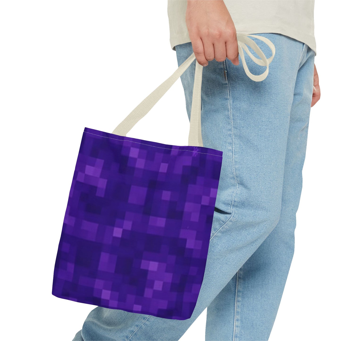 90s Pixelated Purple Multi Color BRAND NEW MODERN Tote Bag (AOP)