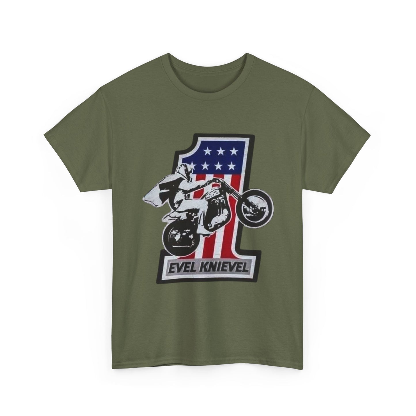 Evel Knievel Motorcycles Graphic T-Shirt Unisex Heavy Cotton Tee GIFT NEW