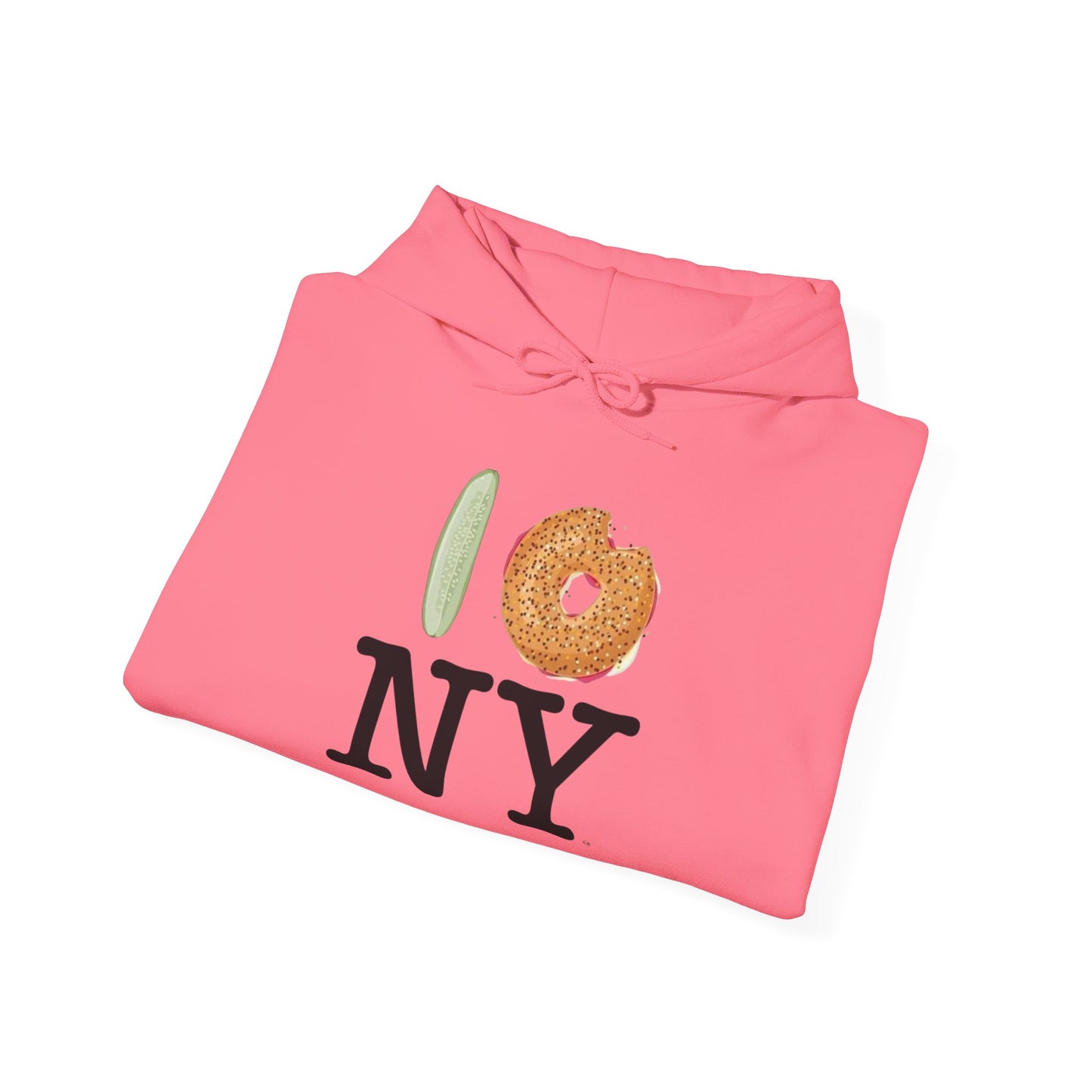 I Love New York Foodie Graphic Hoodie NEW Unisex Heavy Blend™ Hooded Sweatshirt