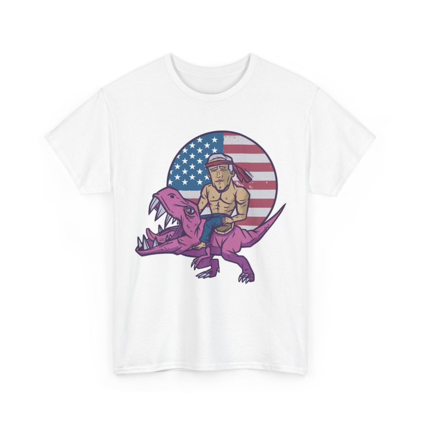 Joe Biden T shirt Dinosaur american flag democrat funny Unisex Heavy Cotton Tee
