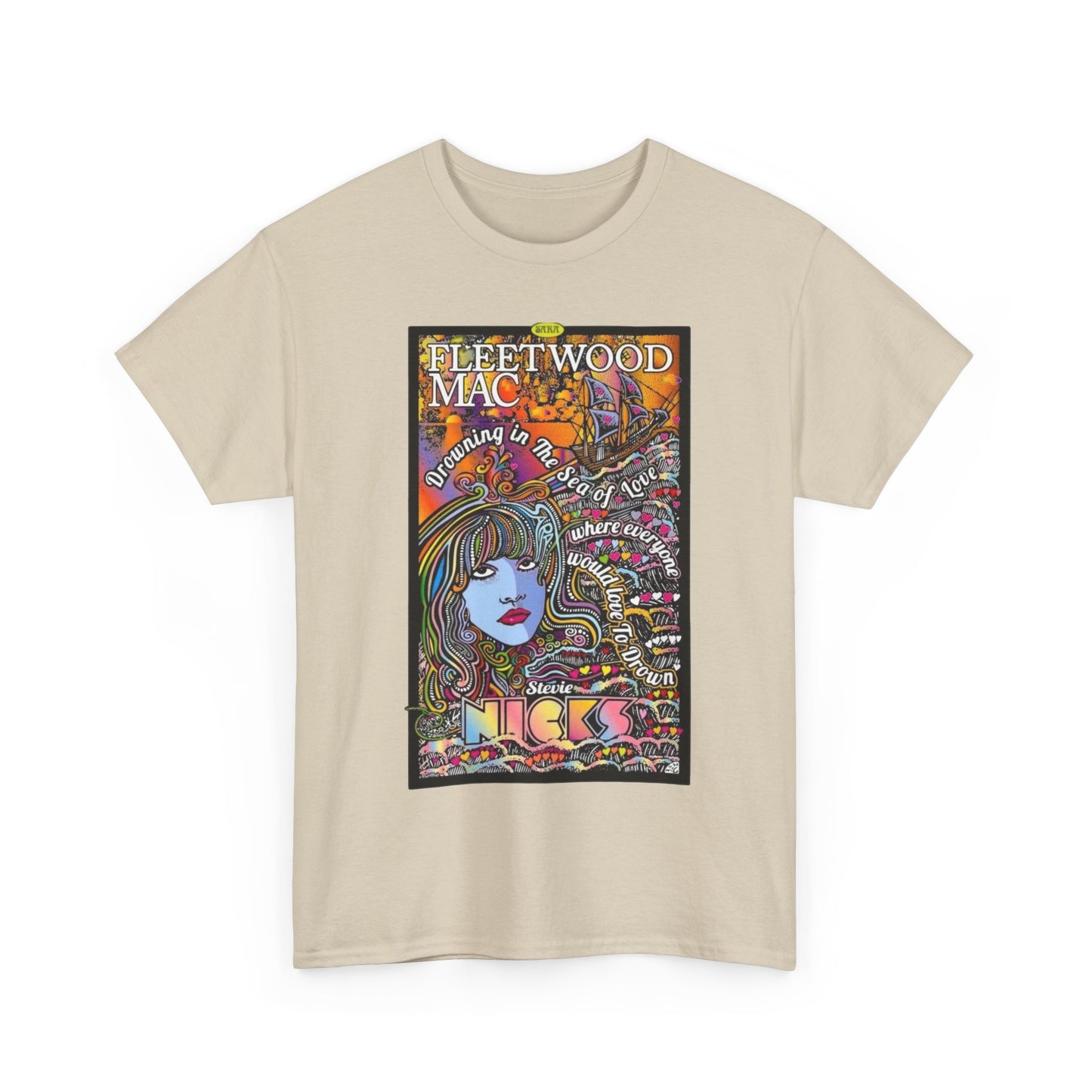 Fleetwood Mac T-shirt graphic vintage art 70s Unisex Heavy Cotton Tee