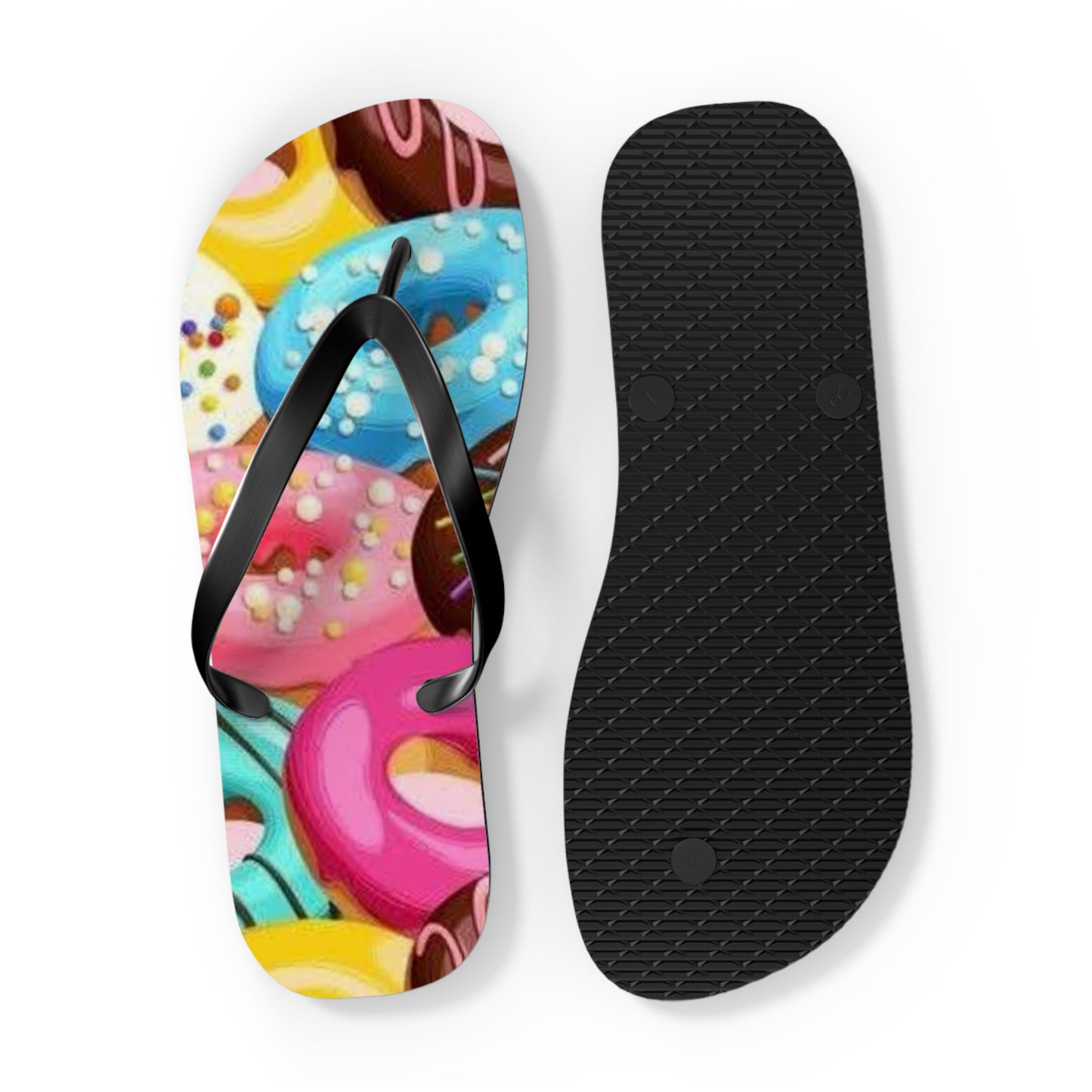 Donut Summer Sandals, Beach Shoes, Vacation Flip Flops, Pool Slides, Comfortable
