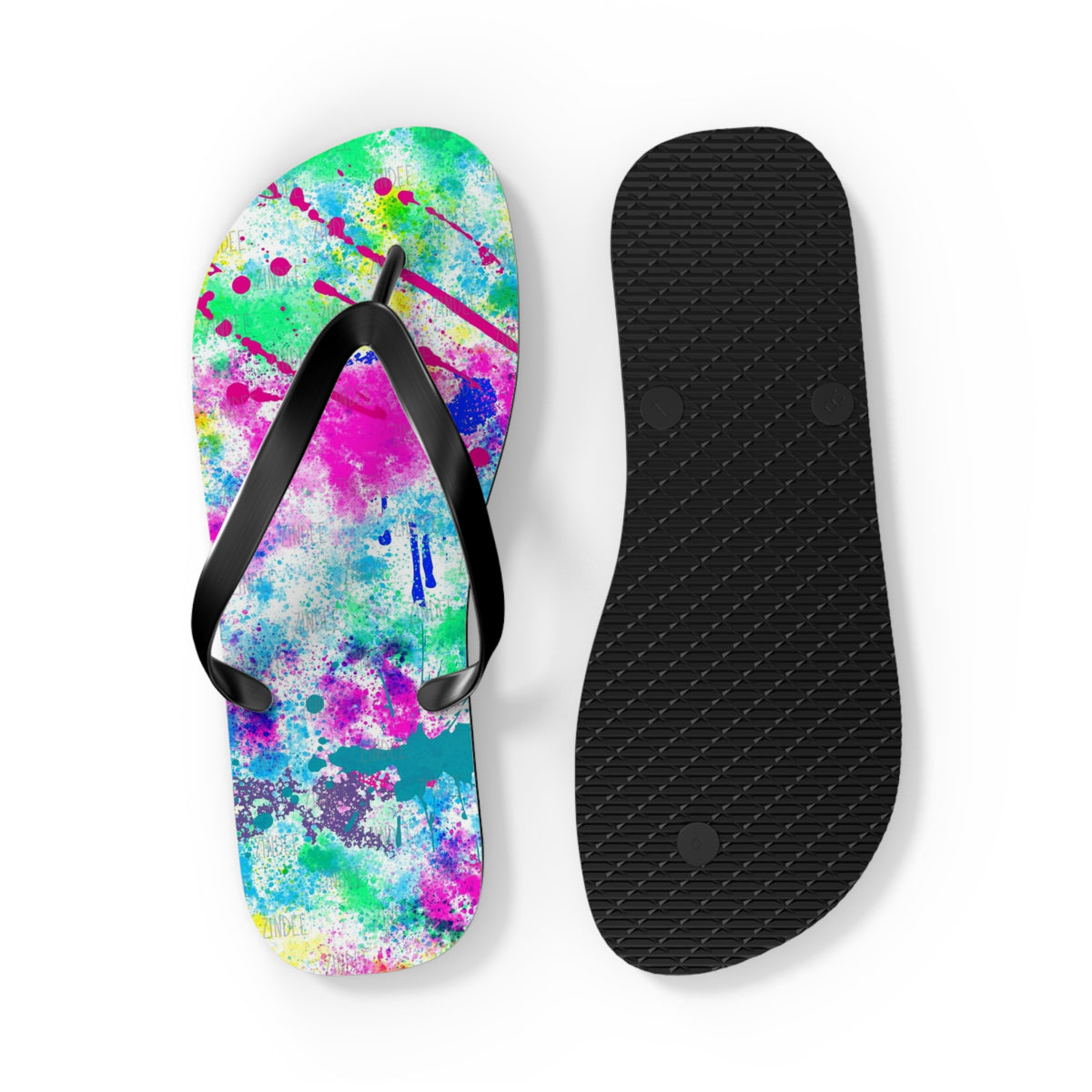 Neon Paint Flip Flops, Sandals Slides, Summer Footwear, Brand New