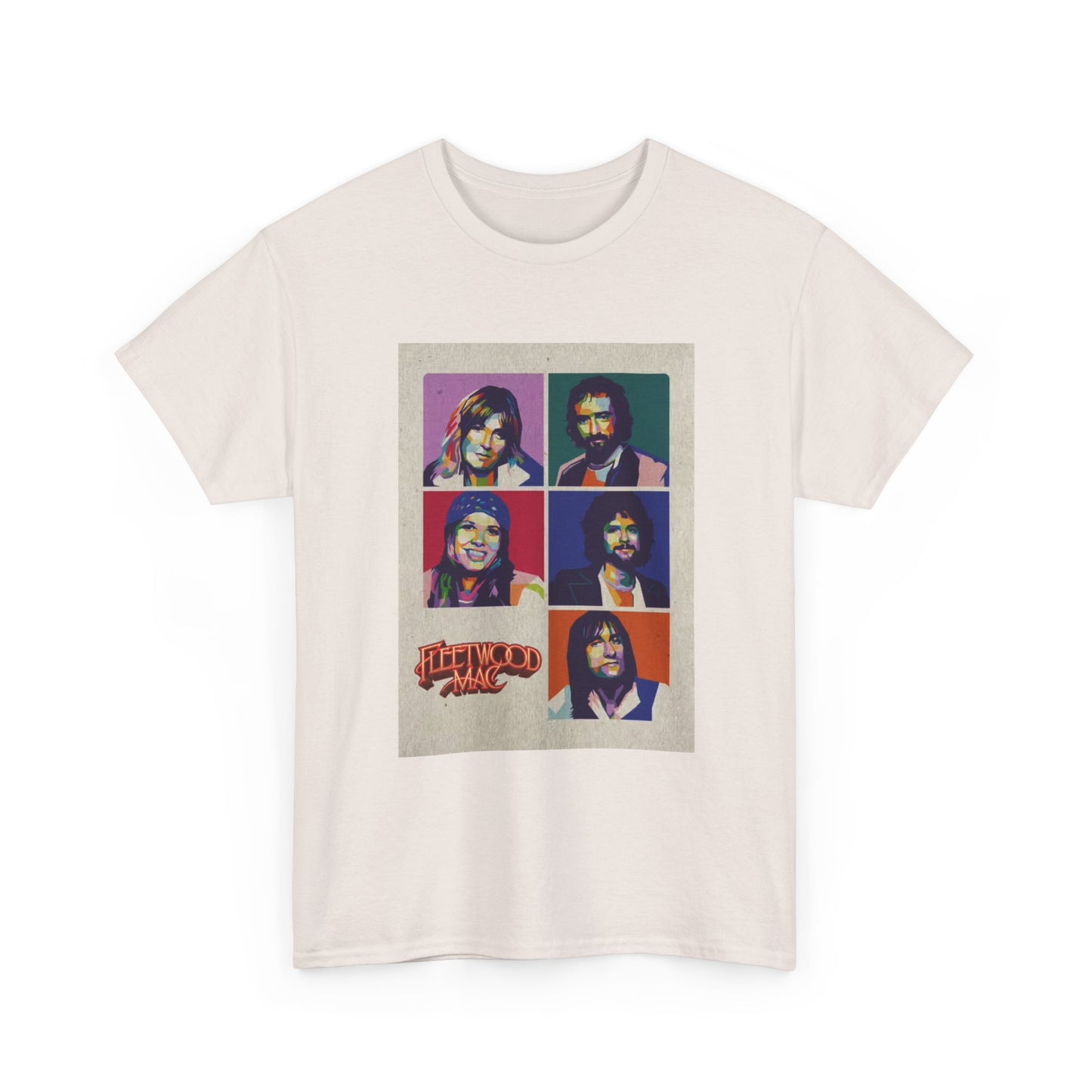 Fleetwood Mac Tshirt Vintage Neon Heads art rock classic Unisex Heavy Cotton Tee