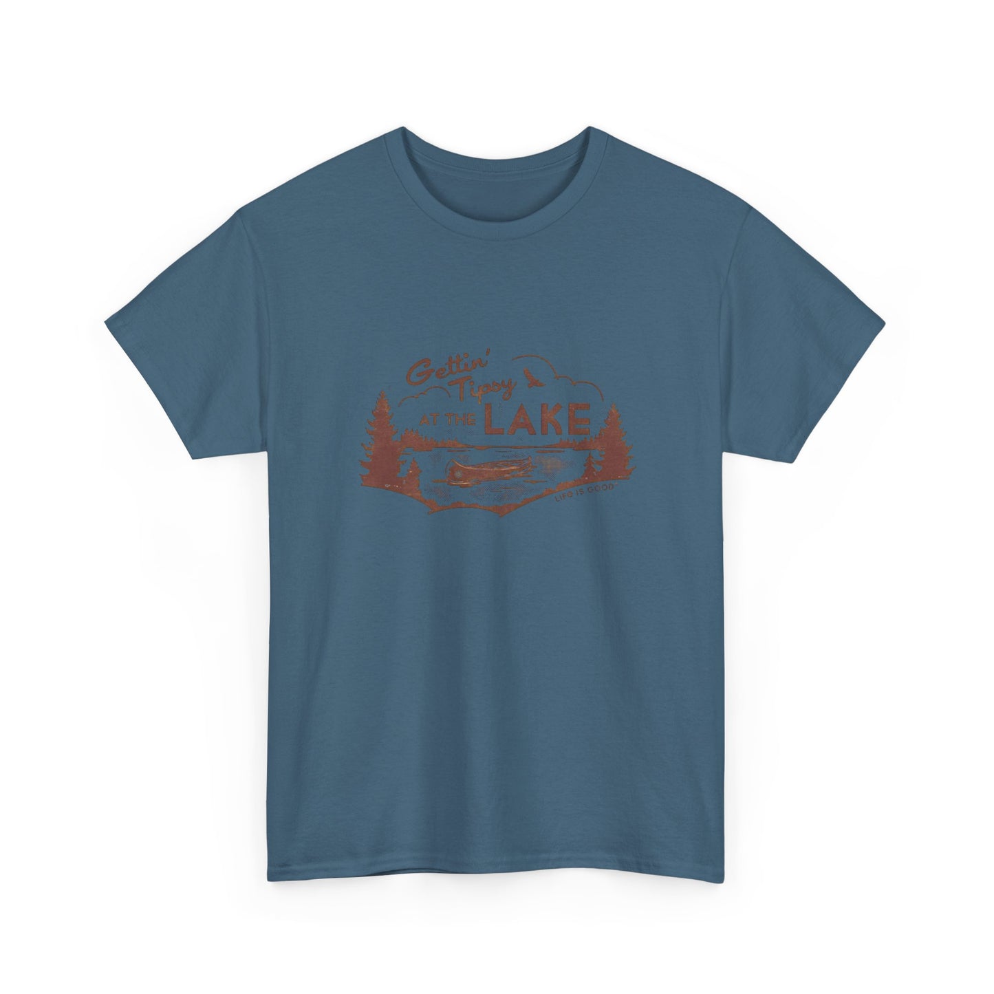 Getting Tipsy At The Lake Graphic T Shirt Unisex Heavy Cotton Tee