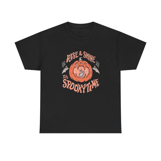 Rise And Shine It's Spooky Time Halloween T Shirt Unisex Heavy Cotton Tee