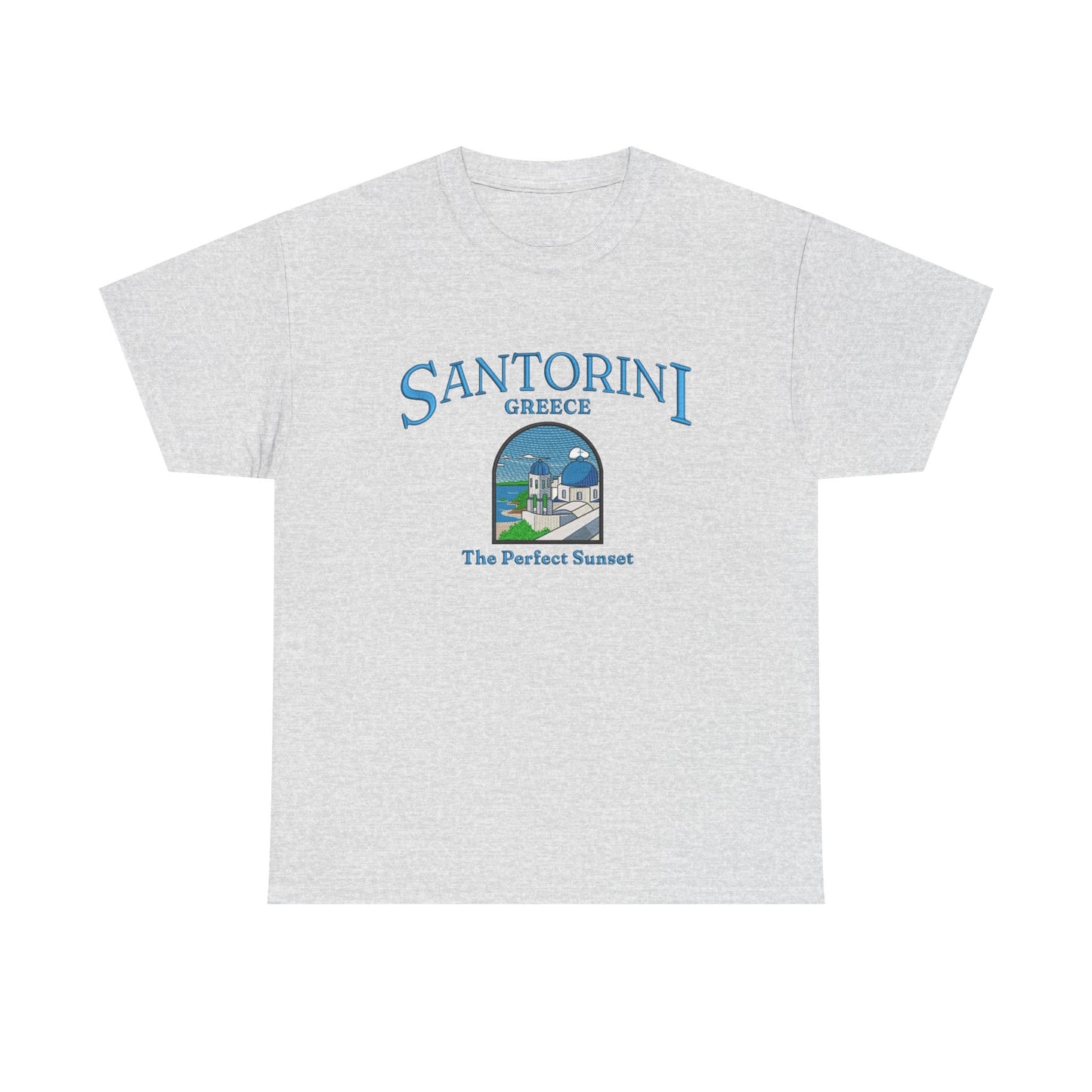 Santorini Greece Graphic T Shirt NEW Unisex Heavy Cotton Tee