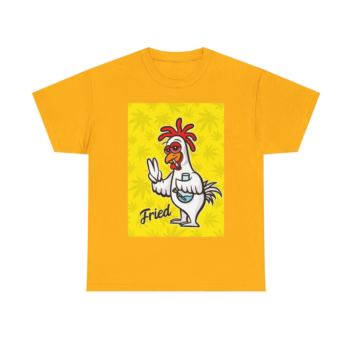 Fried Chicken Tshirt Funny Weed Graphic Bong 420 Unisex Heavy Cotton Tee