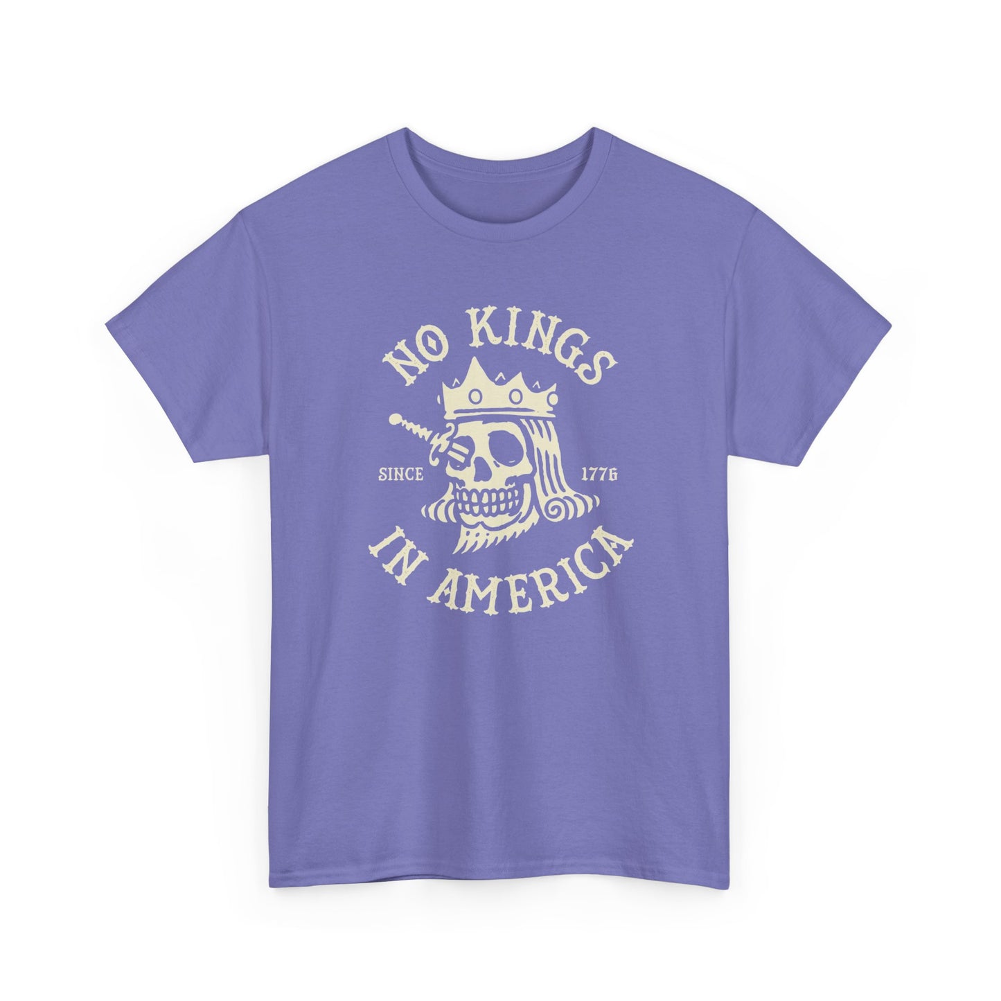 NO KINGS IN AMERICA Graphic T-Shirt Comfy Cotton Tee Brand NEW