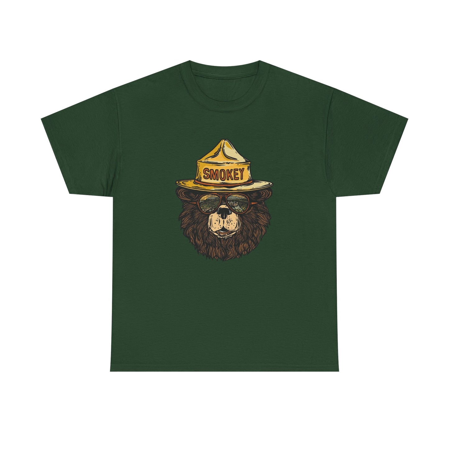 Smokey The Bear Outdoors Retro Graphic T Shirt Unisex Heavy Cotton Tee