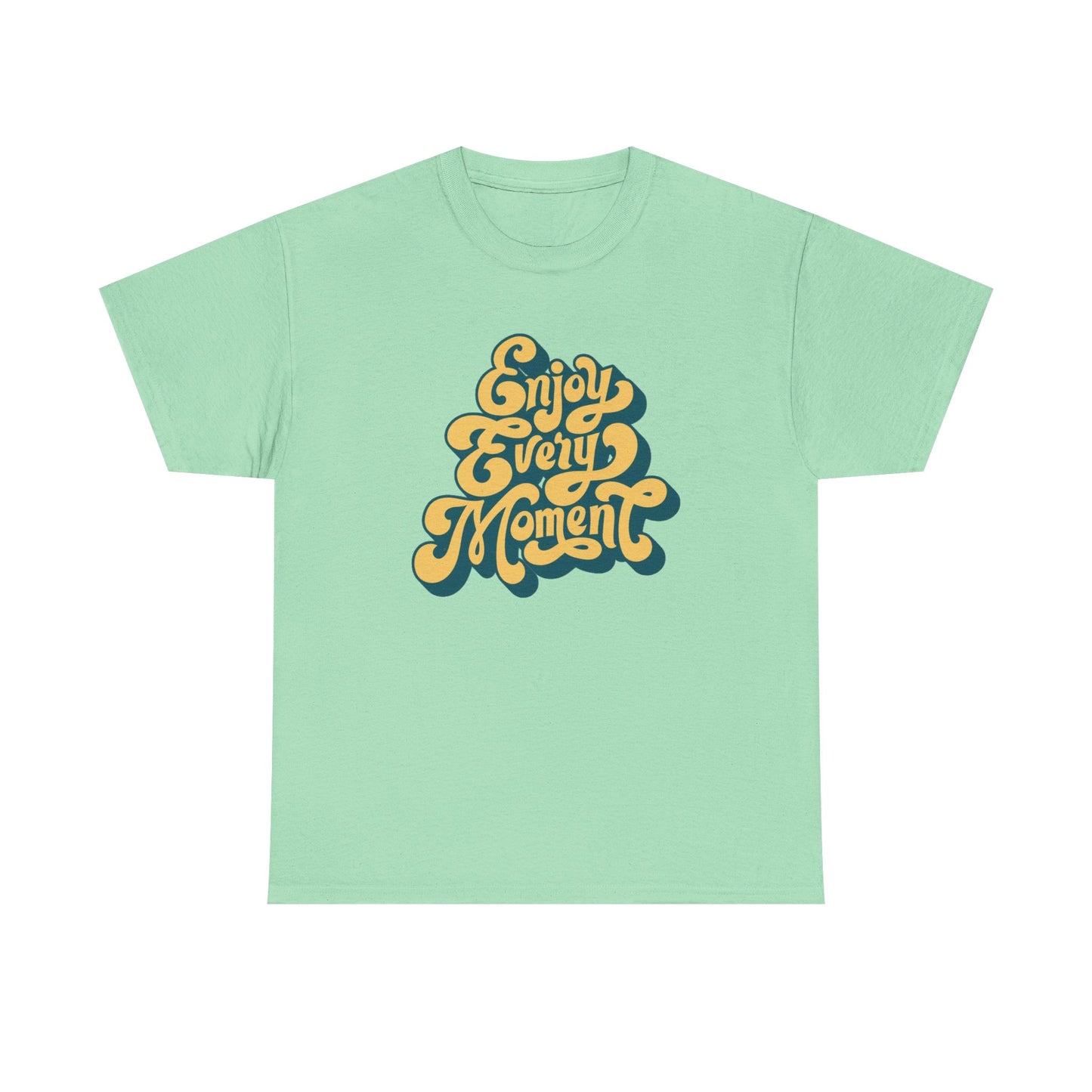 Enjoy Every Moment Graphic T Shirt Groovy Vibes Unisex Heavy Cotton Tee