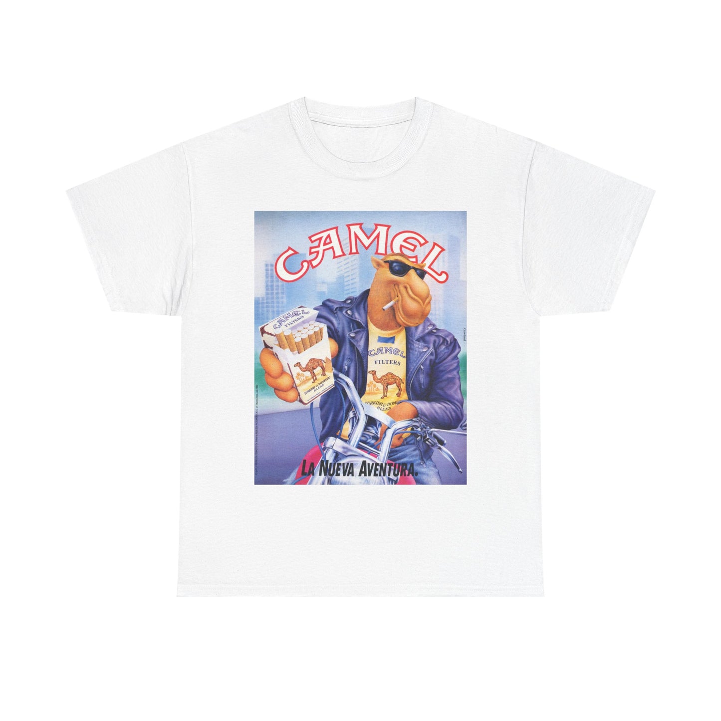 Joe Camel Cigarettes T-shirt Vintage Poster Retro Unisex Heavy Cotton Tee