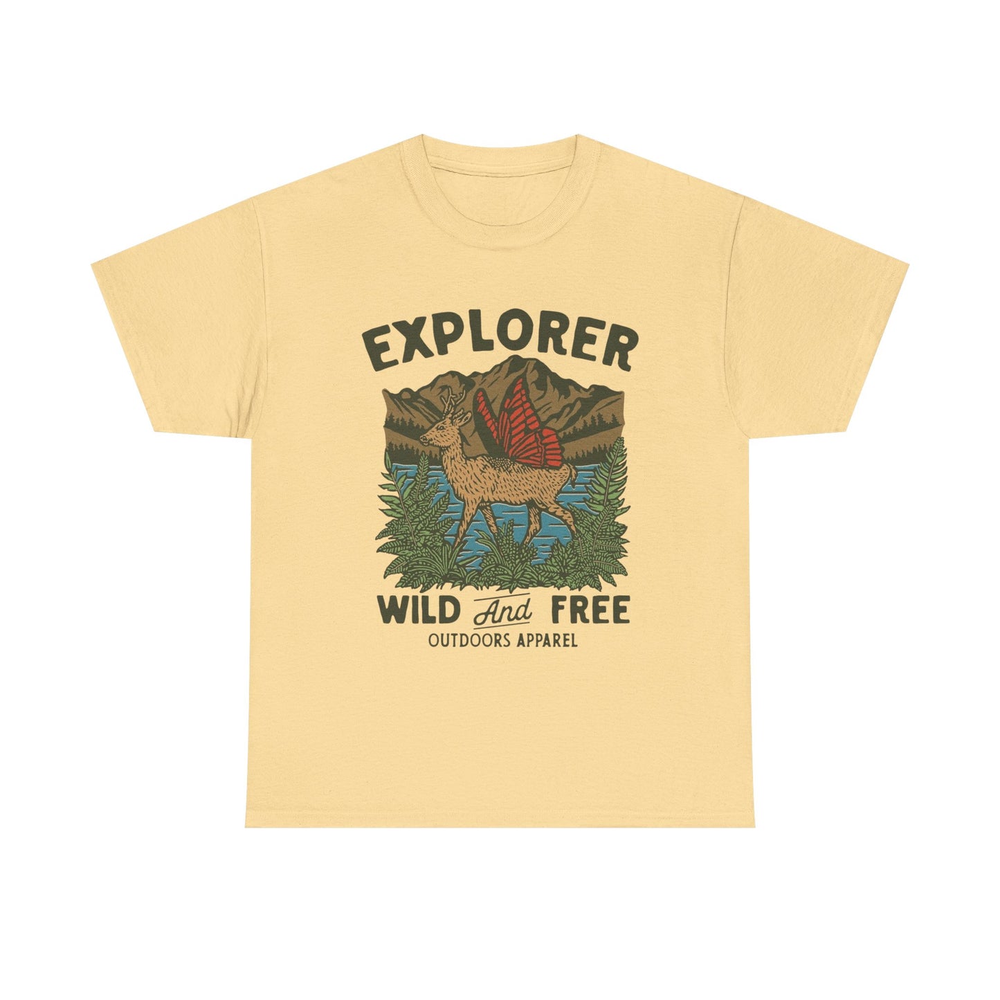 Explorer Wild And Free Graphic T Shirt Unisex Heavy Cotton Tee