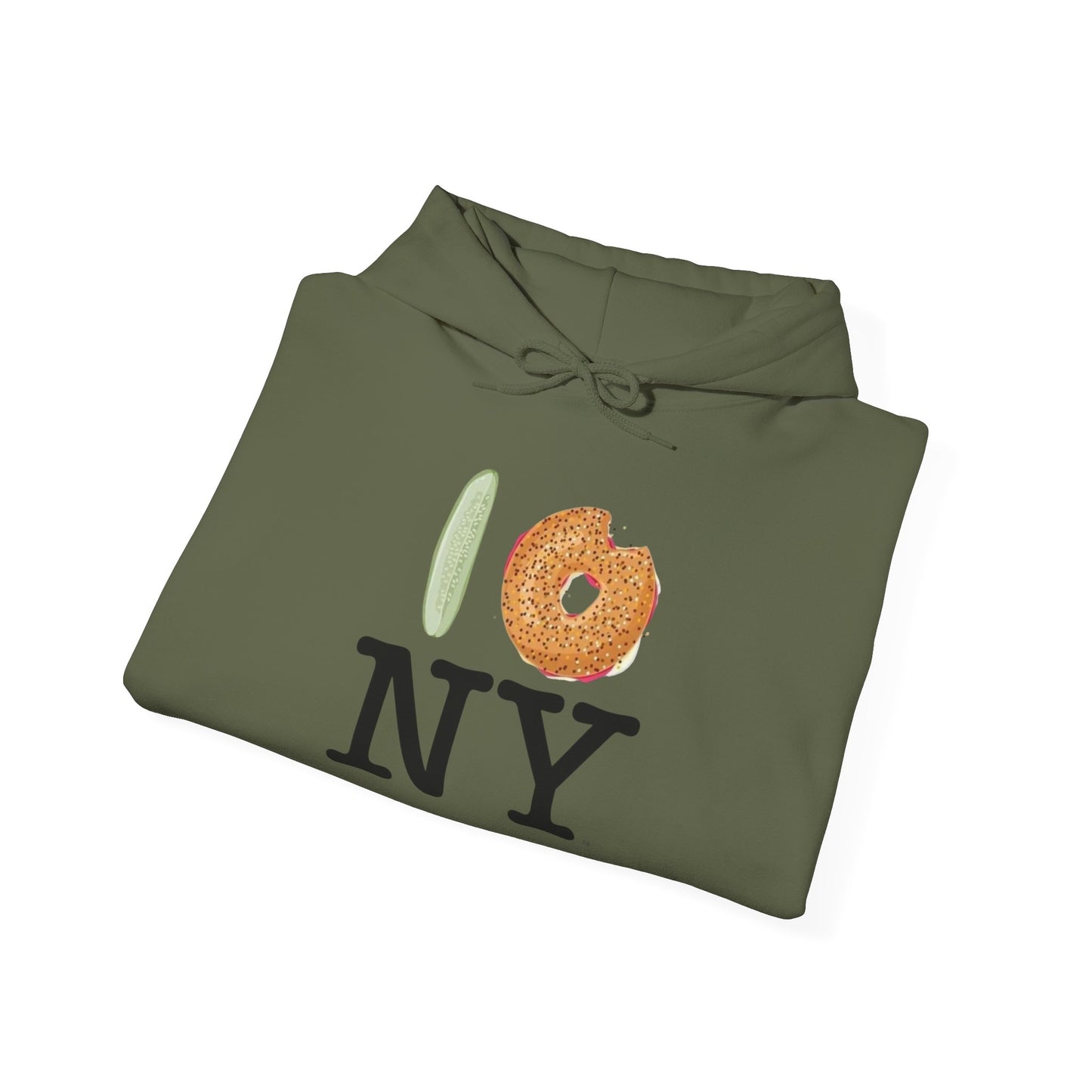 I Love New York Foodie Graphic Hoodie NEW Unisex Heavy Blend™ Hooded Sweatshirt