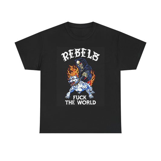 Rebels Forget The World Graphic T Shirt Retro Unisex Heavy Cotton Tee