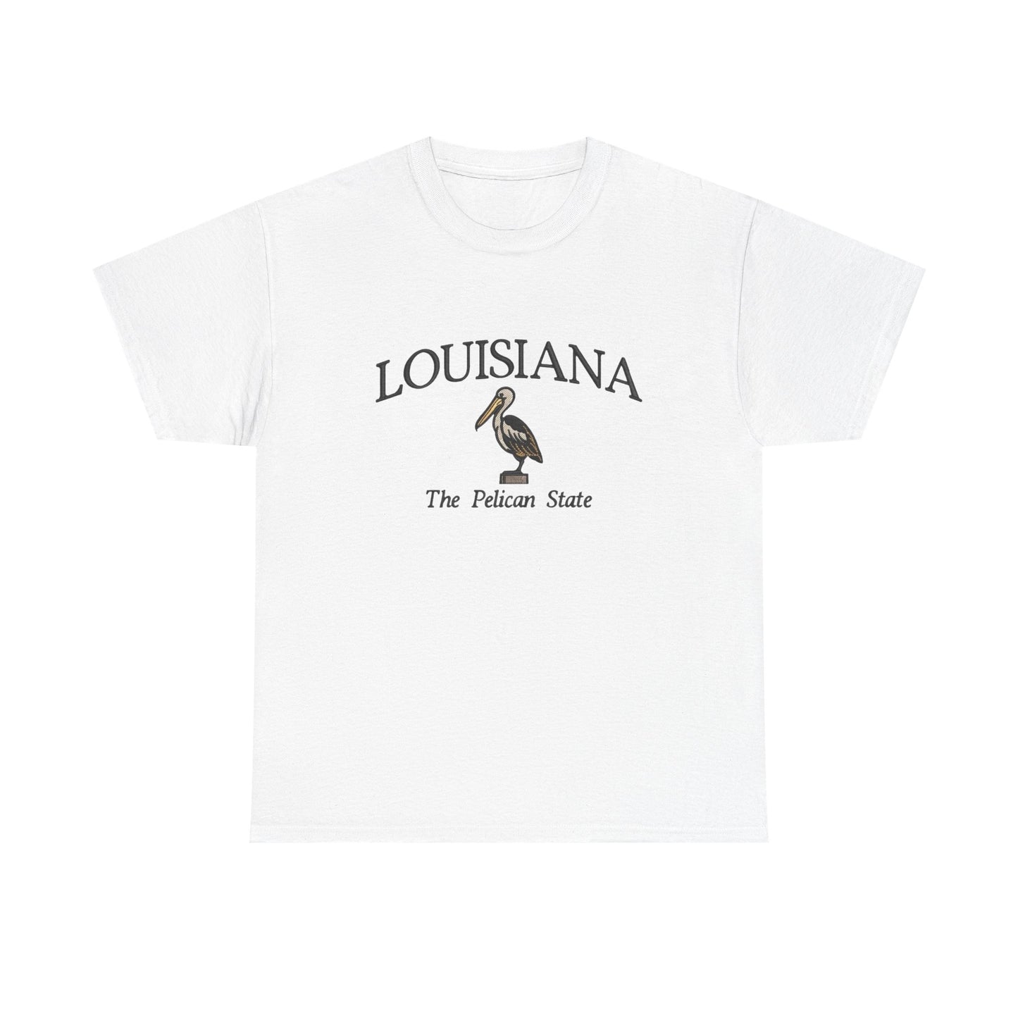 Louisiana The Pelican State Graphic T Shirt NEW Unisex Heavy Cotton Tee