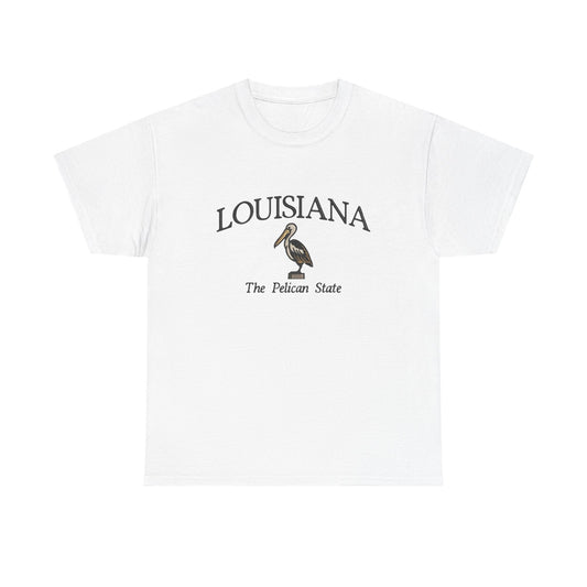 Louisiana The Pelican State Graphic T Shirt NEW Unisex Heavy Cotton Tee