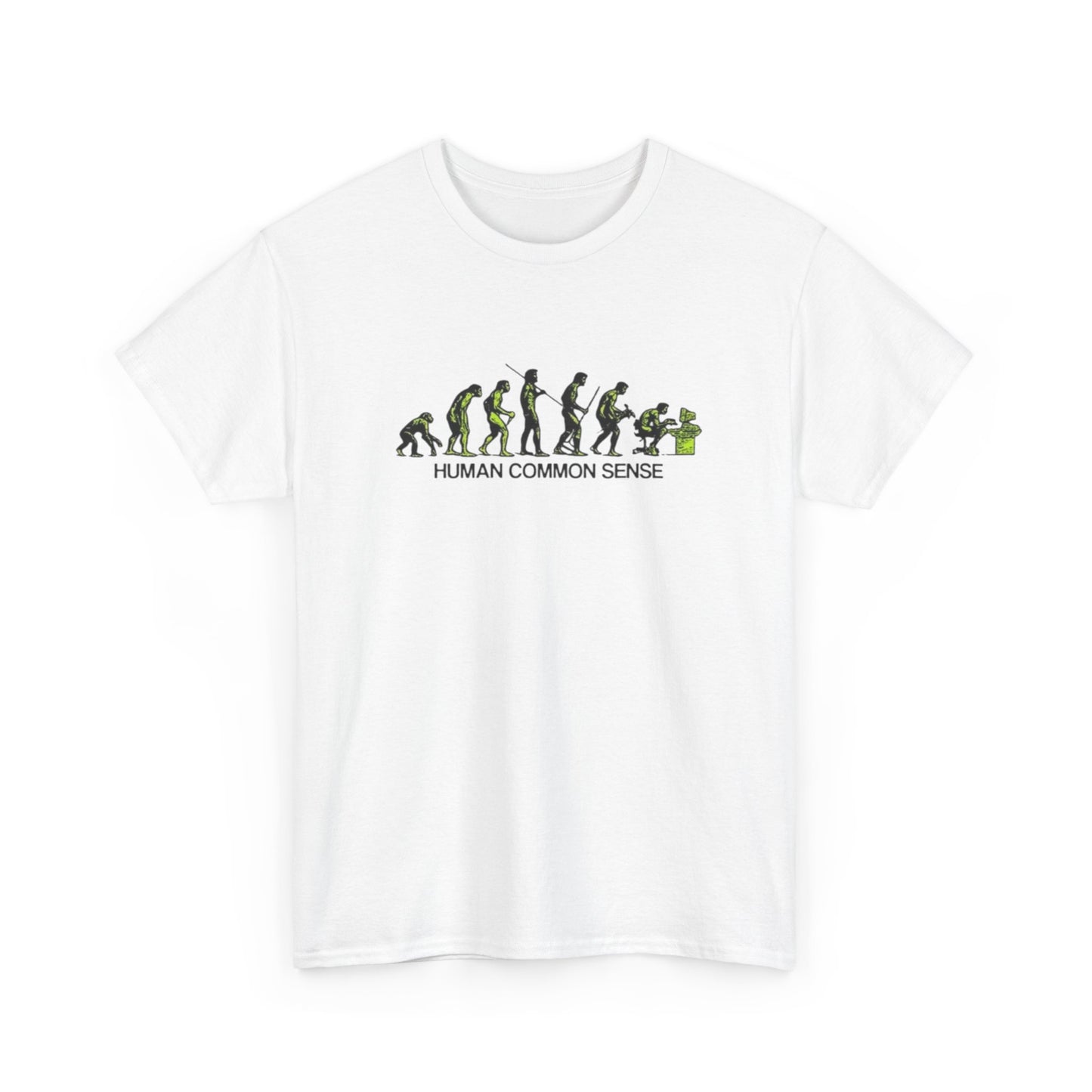 Human Common Sense Evolution Graphic T Shirt Unisex Heavy Cotton Tee Gift New