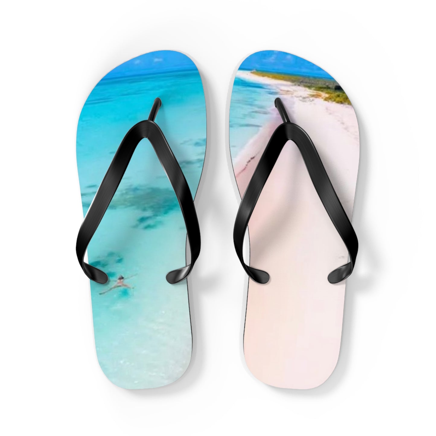 Ocean Beach Graphic Flip Flops, Sandals Slides, Summer Footwear, Brand New