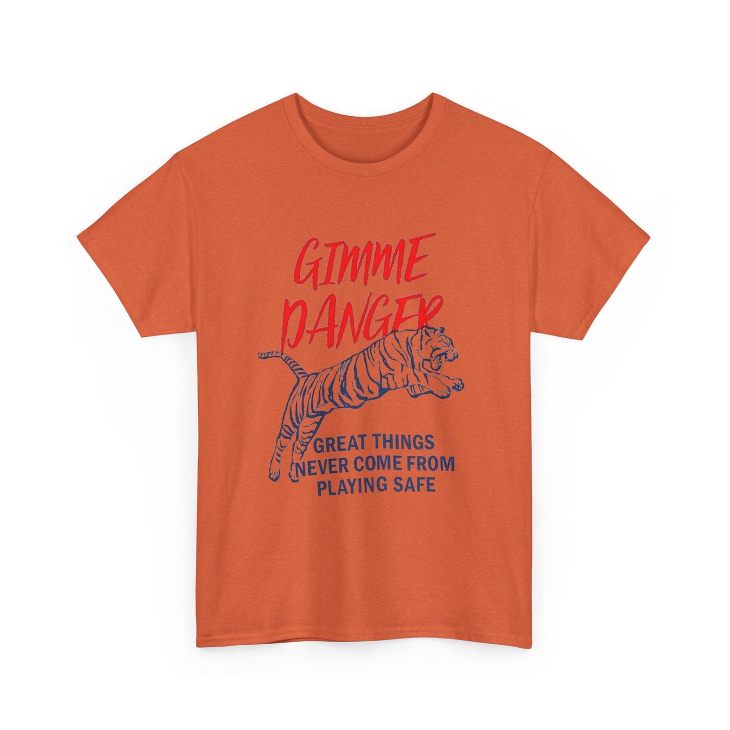 Gimme Danger Tiger Graphic T Shirt NEW Vintage Unisex Heavy Cotton Tee