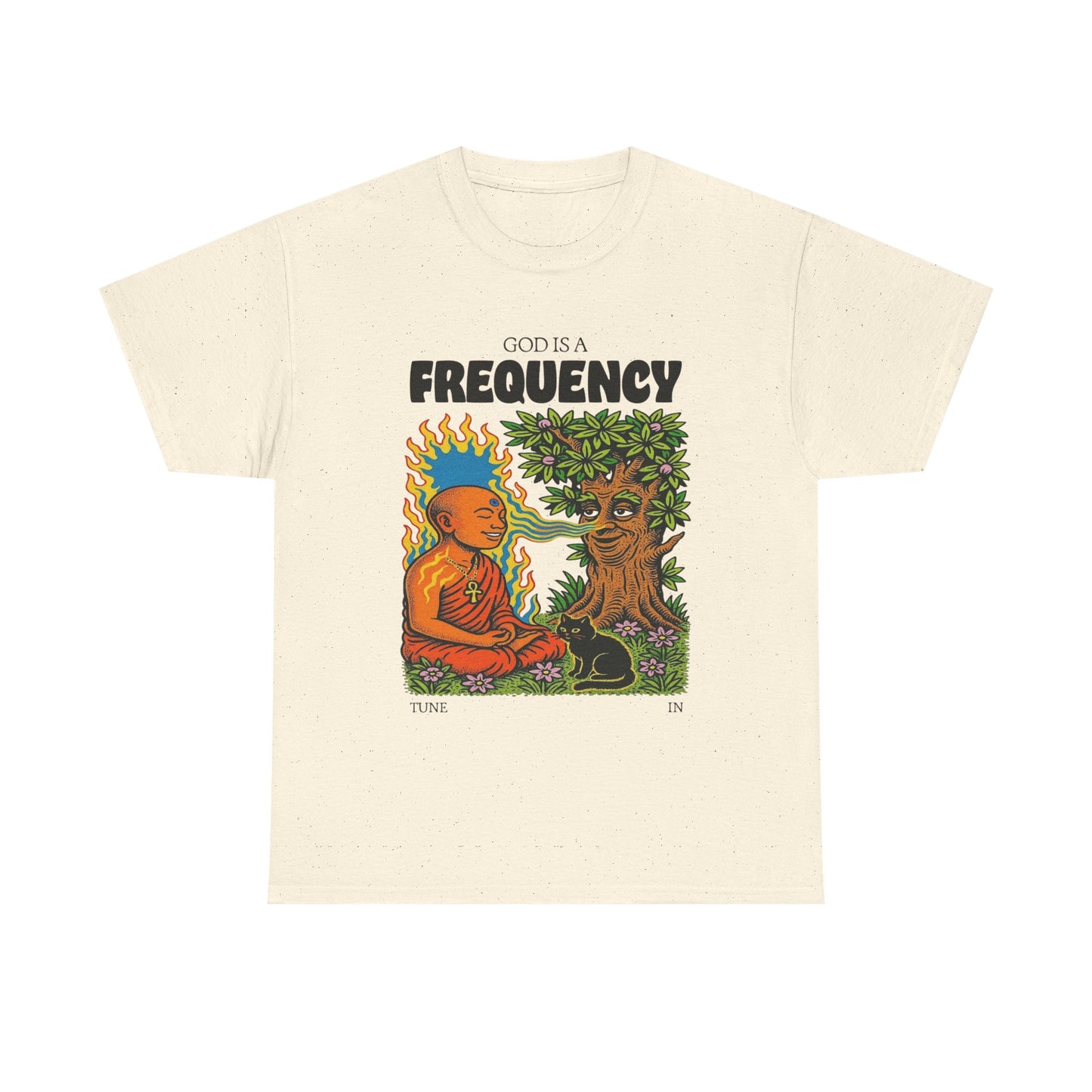 God Is A Frequency Graphic T-Shirt Unisex Heavy Cotton Tee Gift