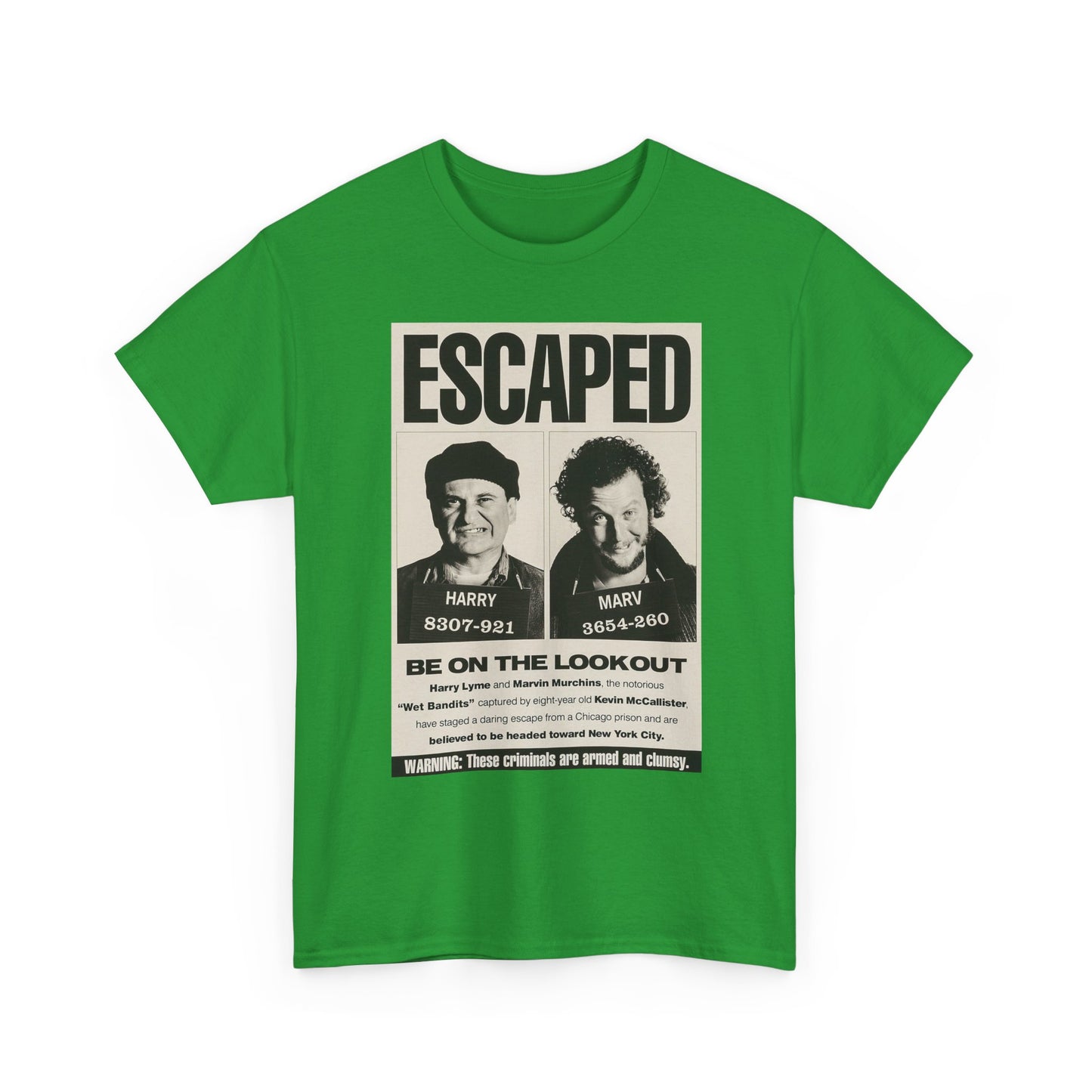 Escaped Poster Graphic T Shirt Home Alone Christmas Funny Holidays Tee