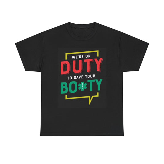 On Duty EMT Funny Graphic T Shirt Retro Neon Gift Unisex Heavy Cotton Tee