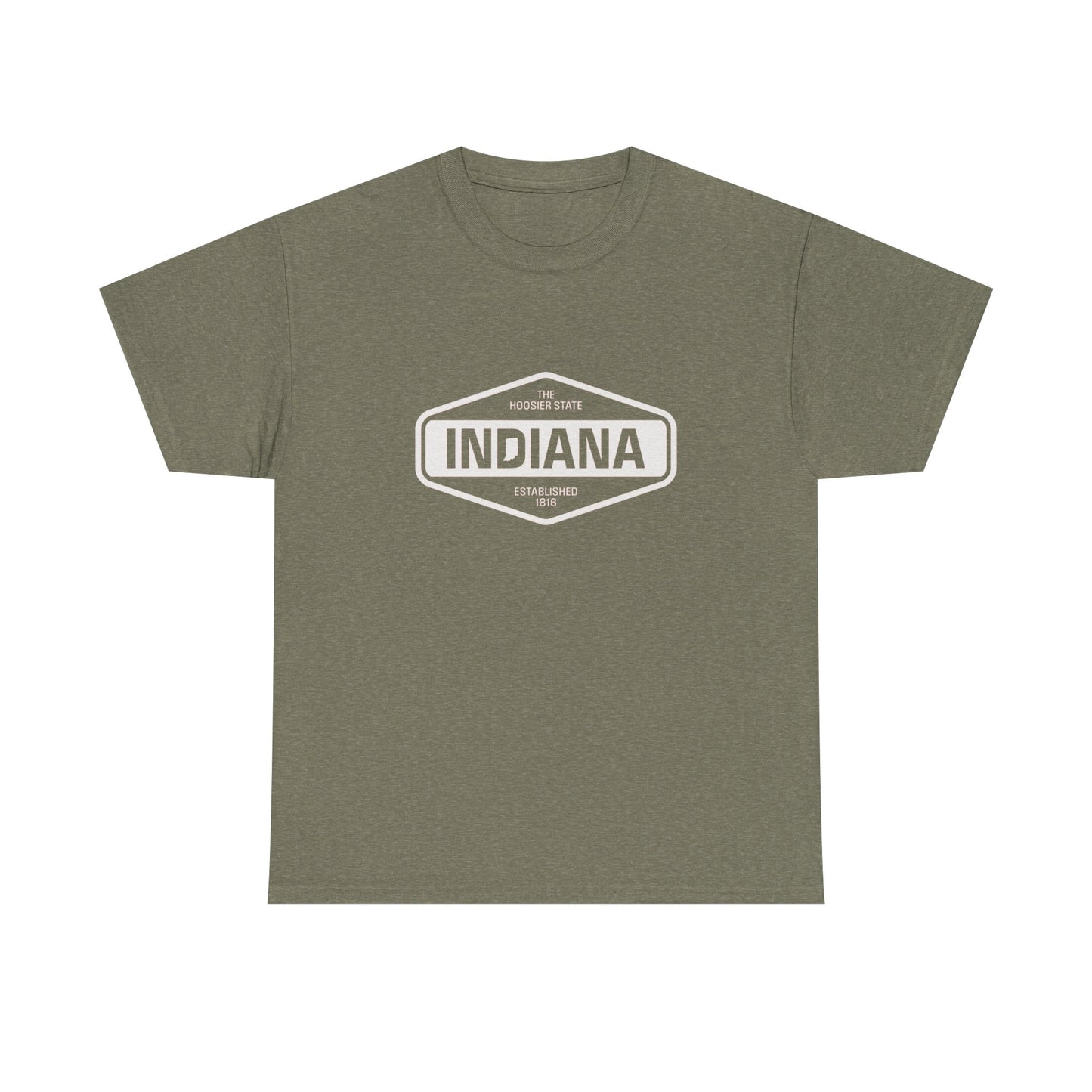 Indiana The Hoosier State Graphic T Shirt ADULT NEW Unisex Heavy Cotton Tee
