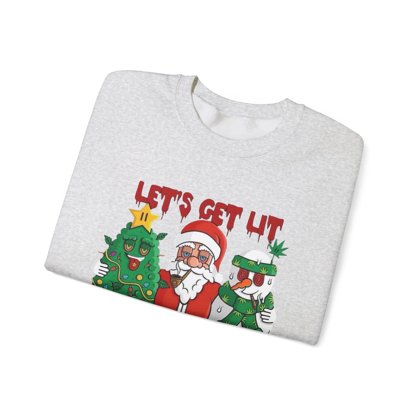 Lets Get Lit Santa Christmas Sweater NEW Unisex Heavy Blend™ Crewneck Sweatshirt