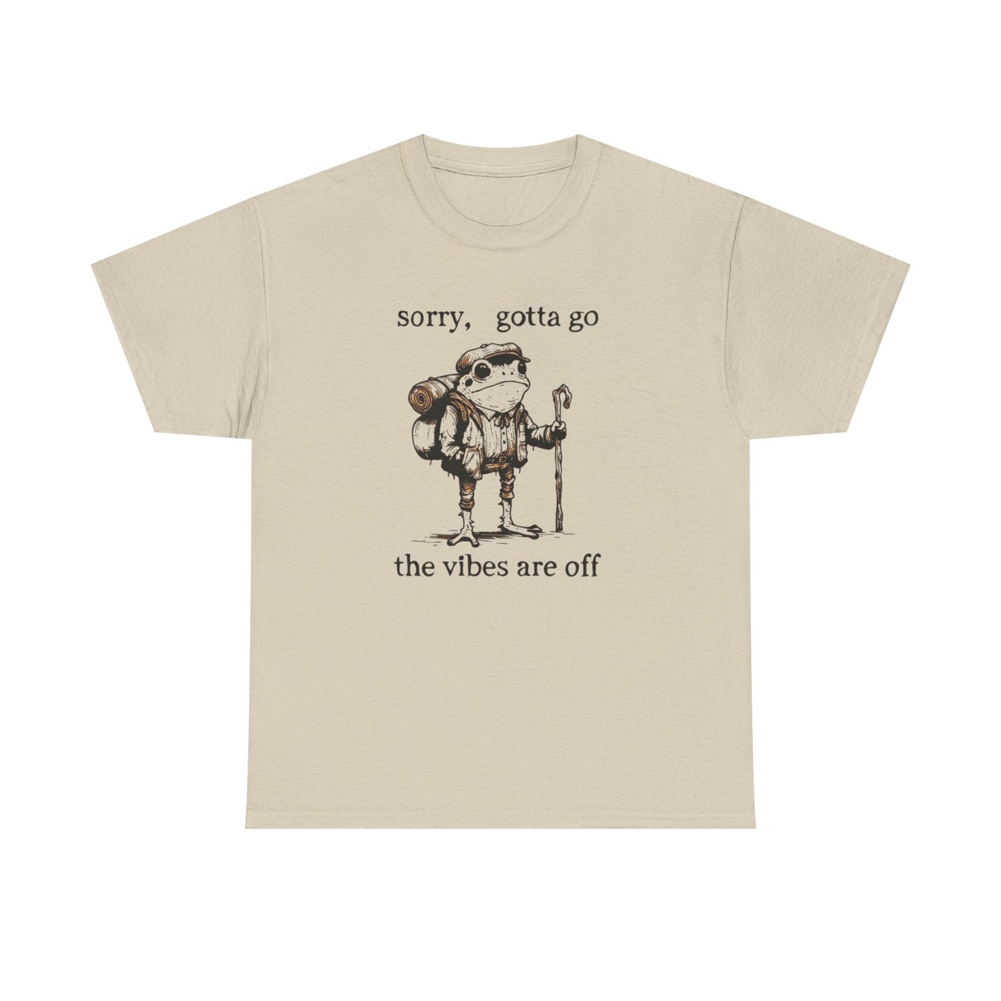 Funny Frog Vibes Graphic T Shirt Unisex Heavy Cotton Tee