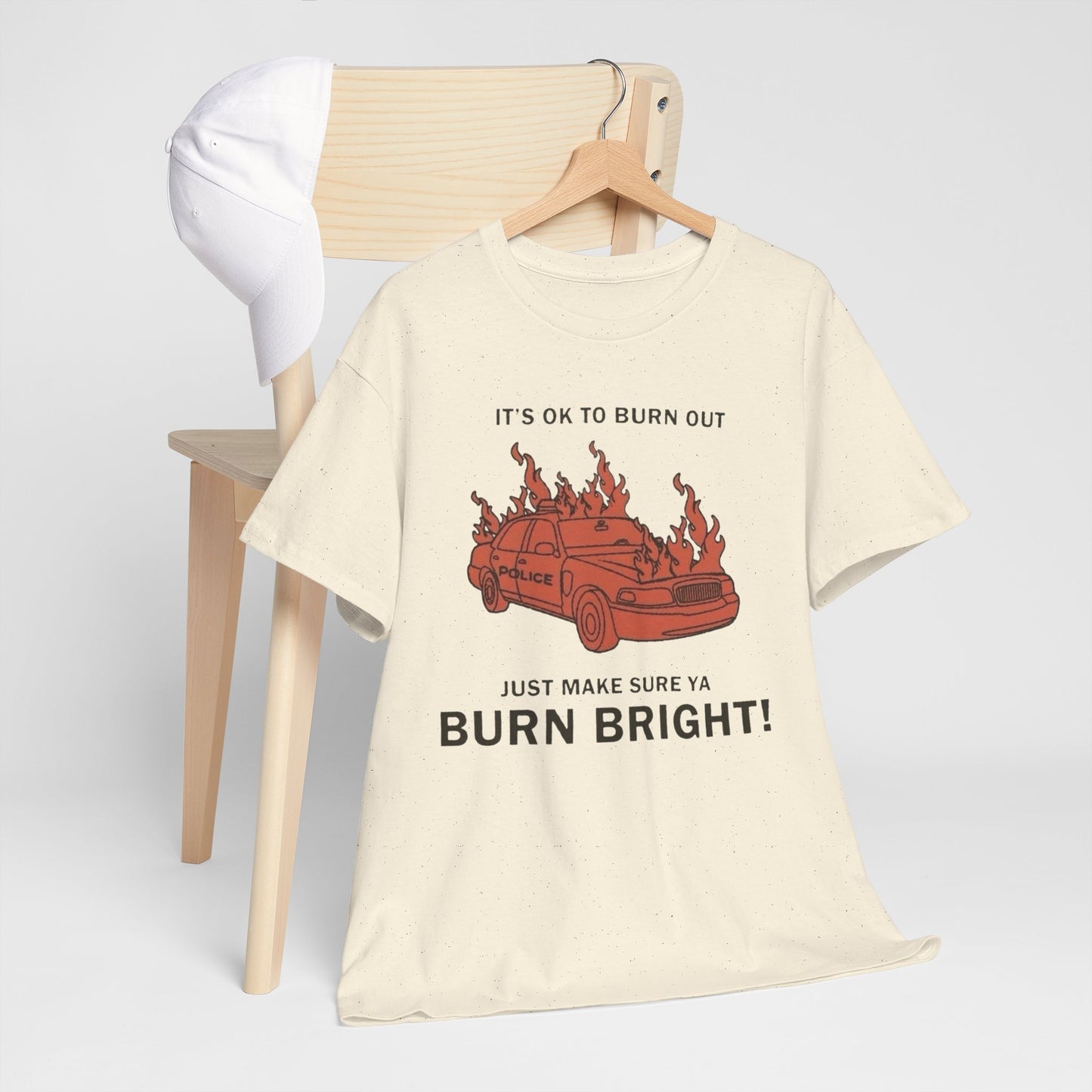 Burn Bright Retro 90's Graphic T Shirt Unisex Heavy Cotton Tee